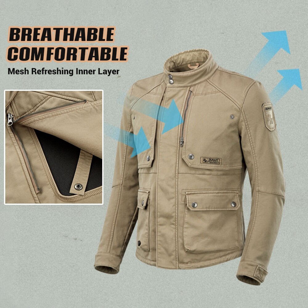 Retro Motorcycle Jacket Outdoor Anti-drop Breathable Waterproof Motocross Jacket CE Protective