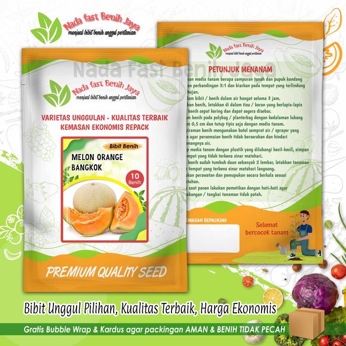BERGARANSI 10 biji Benih buah melon orange bangkok - bibit melon orange