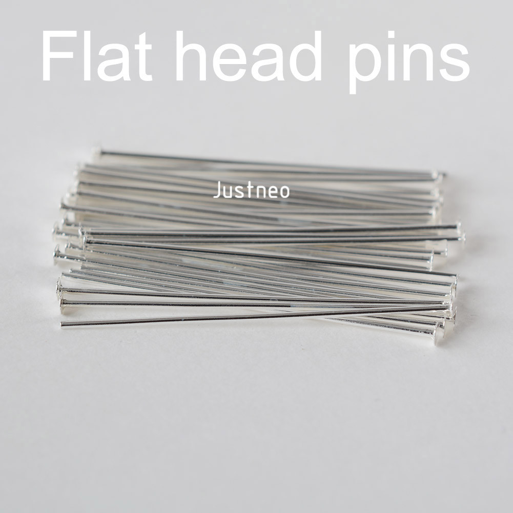 925 Sterling Silver head pins for jewelry making supplies, t needle pins
