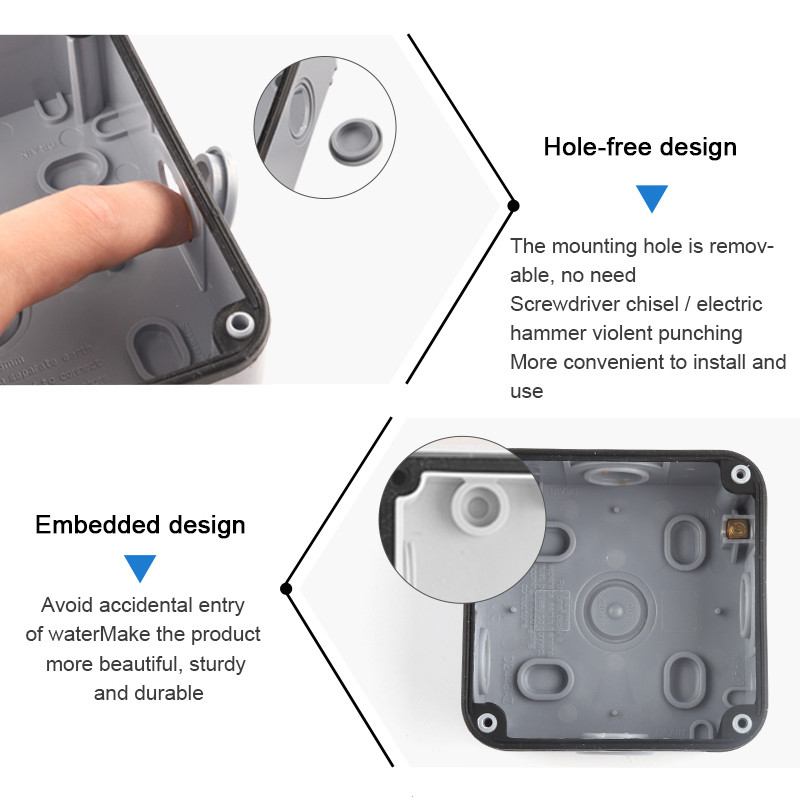 IP66 Waterproof Garden Wall Switch Dust-proof Push Button Powe Switch Box for Outdoor Home