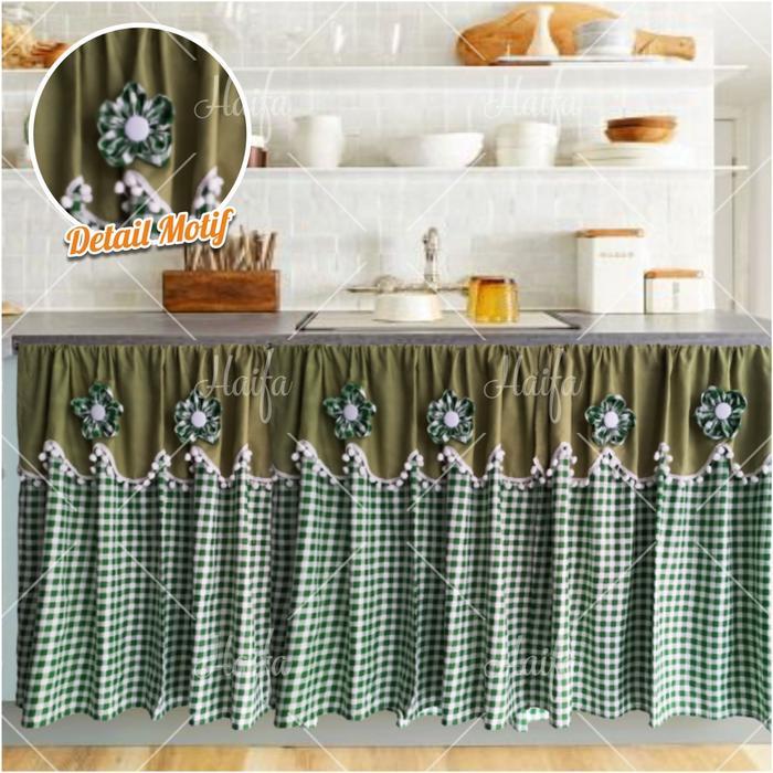 "New" GORDEN KOLONG DAPUR/TIRAI DAPUR KOREAN SERIES Bunga Kain