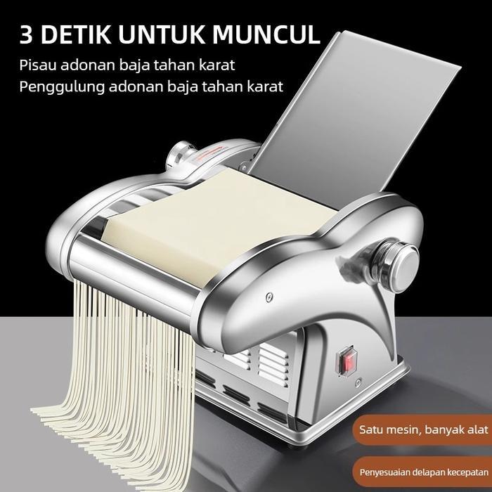 Mesin pengepres mie listrik komersial, mesin mie otomatis penuh, mesin penggulung mie stainless