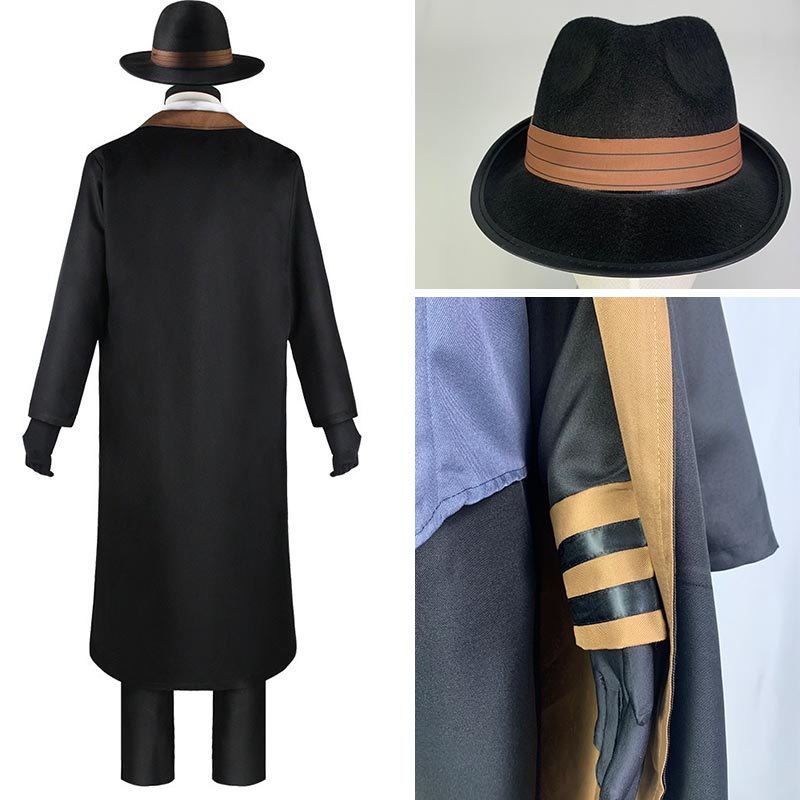Nakahara Chuuya Cosplay Costume Include Hat Uniform Trench Coat Pants Big Size Outfits Halloween