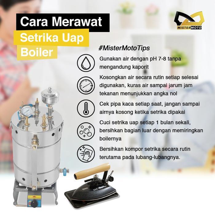 Setrika Uap Laundry Konveksi Otomatis Mistermoto 15liter 1 setrika