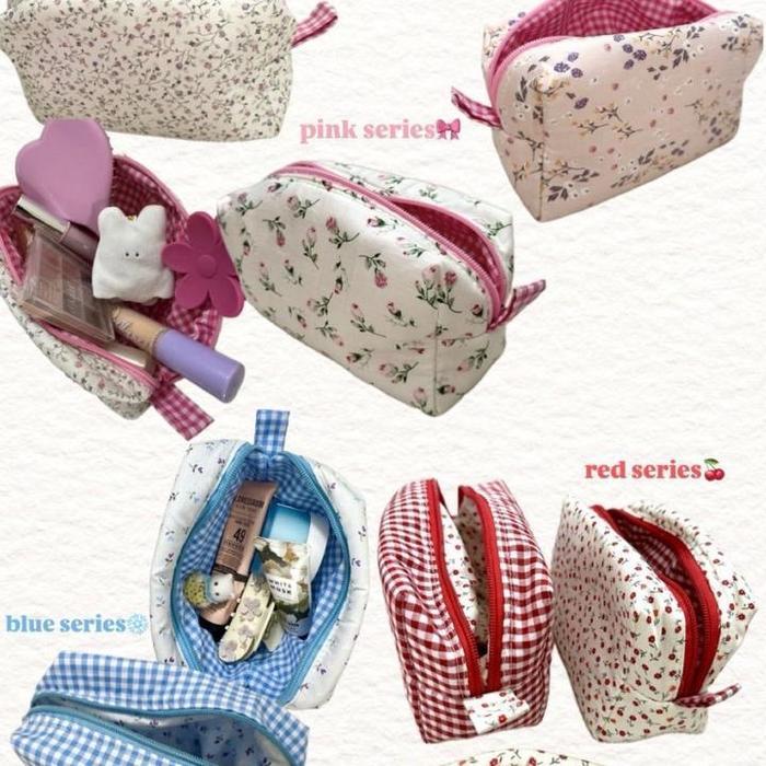 POUCH MAKEUP BUNGA COQUETTE PREMIUM MURAH