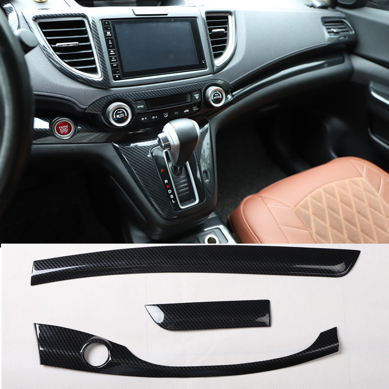 For Honda CRV CR-V 2012 2013 ABS Carbon Fiber Style Accessories Car Interior Decoration Mouldings
