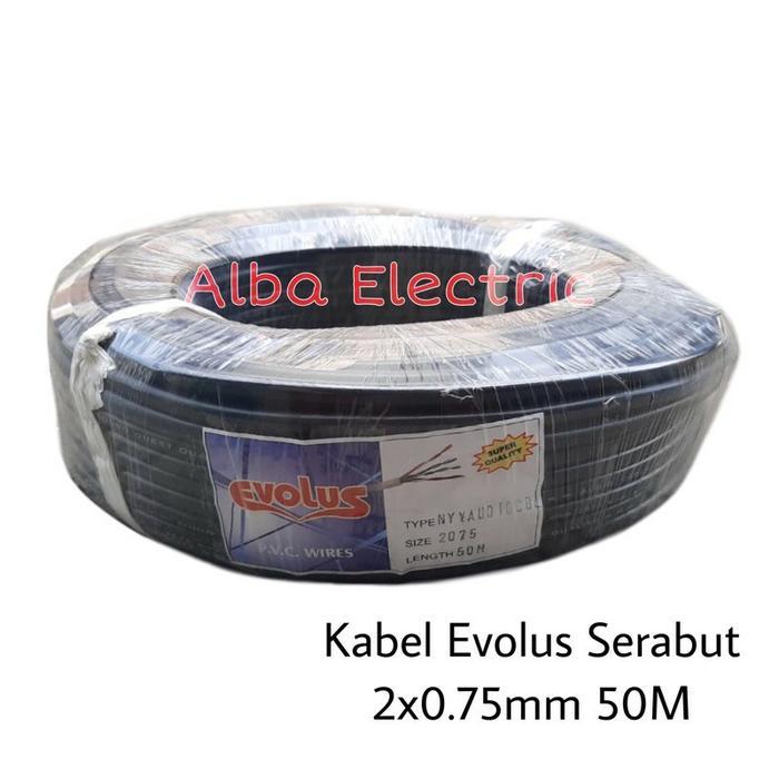 Kabel Listrik Serabut 2X0.75 Nyyhyo Evolus Kabel Serabut Hitam Putih