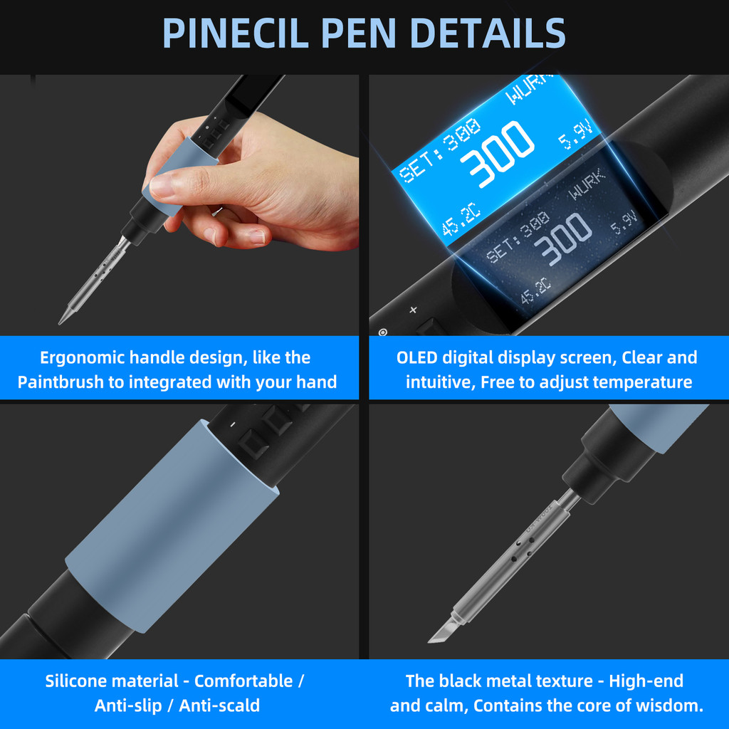 PTS200 Smart Mini Portable Soldering Iron Kit Welding Tool 100W Electronic Soldering Iron With