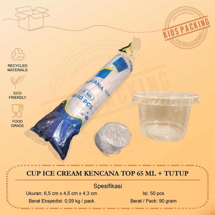 Ready Gelas Plastik 65Ml Cup Eskrim Puding 65 Ml 50Pcs