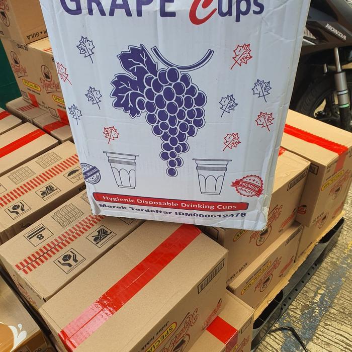 Ready Gelas Plastik Kopi Cup Cap Anggur Grape 1 Pak Isi 50 Cup