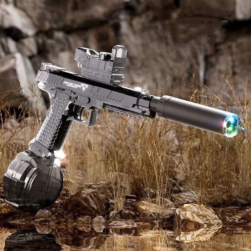 Automatic Desert Eagle Water Gun Toys Electric Shooting Flashing Lights Battle Water Pistol Spray