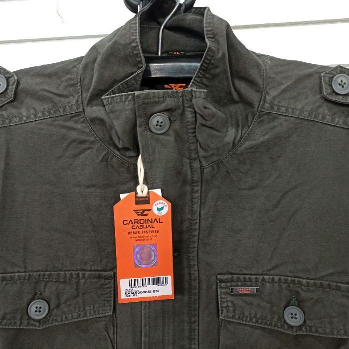 Jaket Safari Cargo Cardinal Katun Original Kerah Terbaru EAJAN65 Nyaman Tebal Pria Panjang Parka