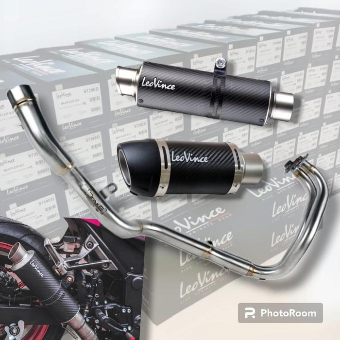 Knalpot Leovince Corsa Carbon Ninja 250 Fi Fullsystem