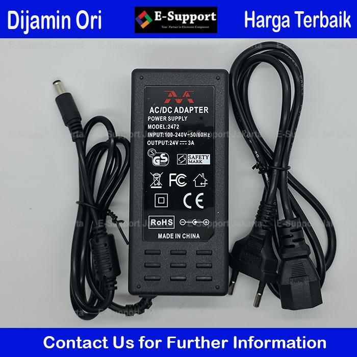 E-Support Adaptor Switching 24V 3A untuk Printer Hub Modem dan Elektronik Input 220V AC Output 24V