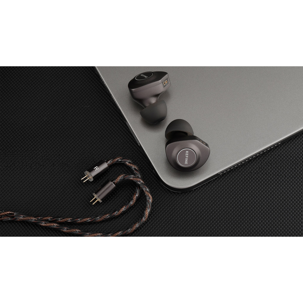 KEFINE Delci 10mm DLC+PU Diaphragm Dynamic Driver Hifi Wired IEM Earphones with CNC Metal &