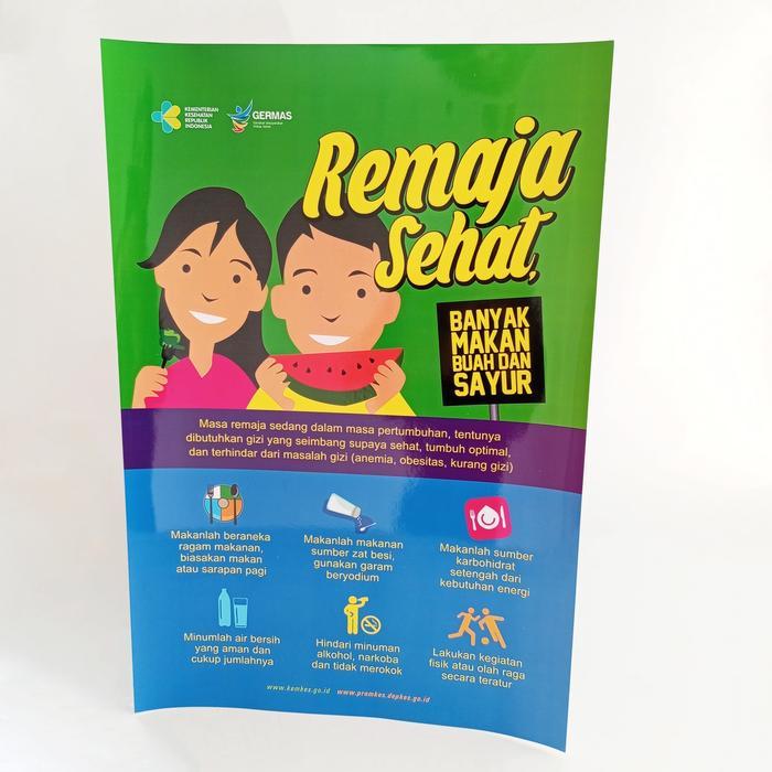 Poster Remaja Sehat Makan Buah dan Sayur/ Poster Kesehatan