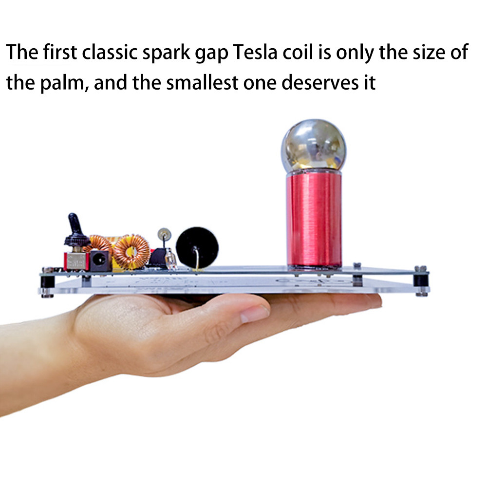 1Set Mini Tesla Coil Kit 20W Mini Music Tesla Coil Plasma Speaker Tesla Wireless Transmission Dc12V
