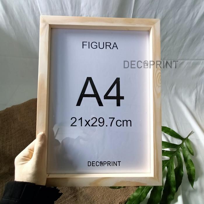Pigura Kayu Jati Belanda Ukuran 12R Bingkai Frame Kayu Jati Belanda Ukuran S8R A4 21x29.7 *