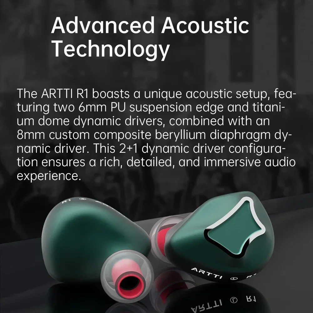 ARTTI R1 HIFI Earphones In-Ear IEMs 3DD Wired Earphone Triple Dynamic Driver Stereo Monitor