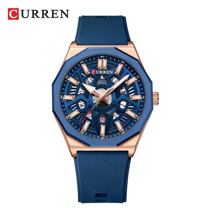 Jam Tangan Pria Analog Tali Silicone Chronograph CURREN 8437