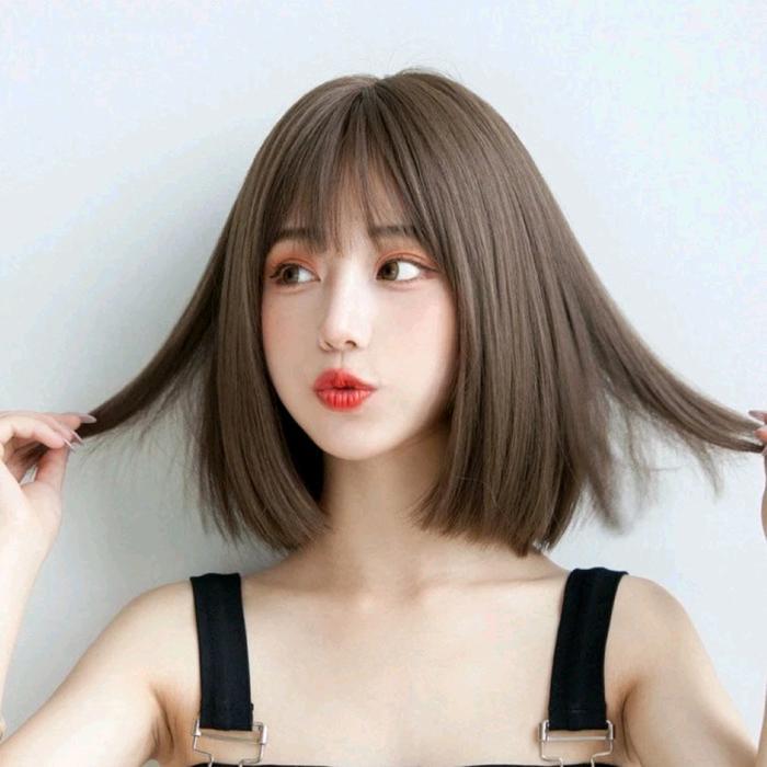 Wig Wanita Rambut Pendek Model Bob Poni Gaya Korea Cantik Tbk