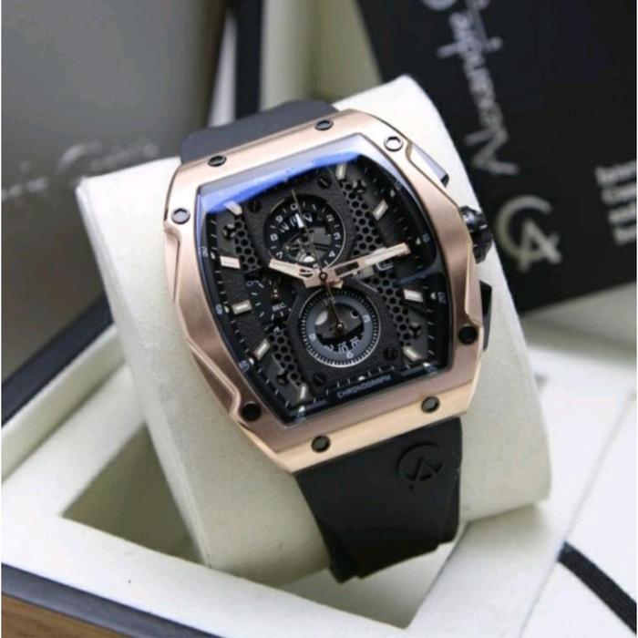 Alexandre Christie Ac 6608 / ac6608 Jam Tangan Pria Original Garansi Resmi 1 Tahun - Rosegold Black