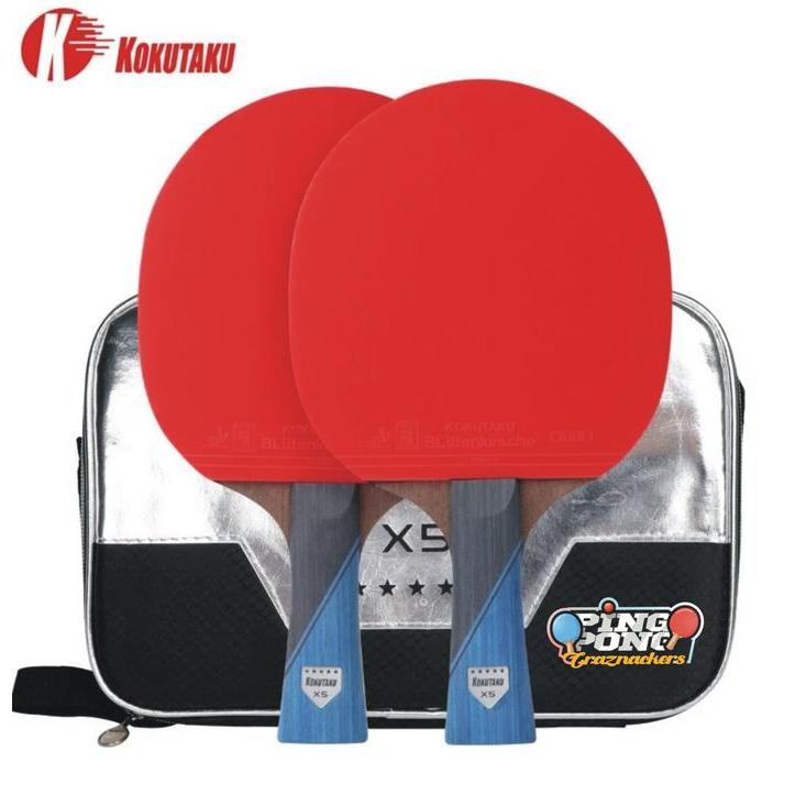 Kokutaku X5 - 5 Star Bet Pingpong Blade Carbon Set Kayu Rakitan Pabrik