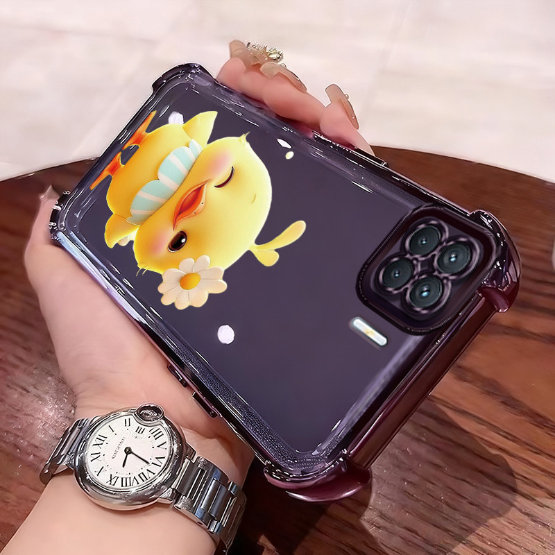 Casing Hp Untuk OPPO A93 F17 Pro OPPO Reno 4F Reno 4 Lite Case Bebek kuning kecil Kasing silikon Ces