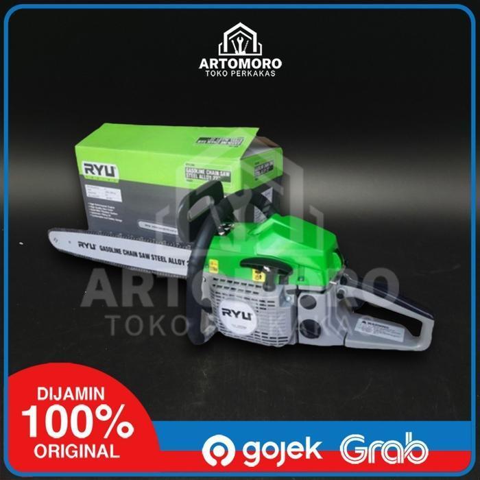 MESIN CHAIN SAW BENSIN 22INCH RYU RGS22 / H&L 5800 - SENSO POTONG KAYU 2 TAK - Chain Saw Ryu RGS 22