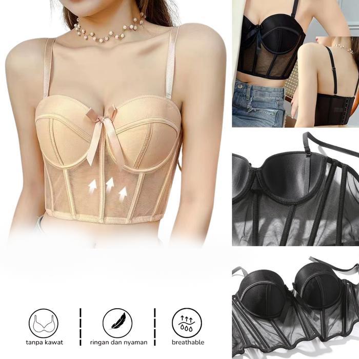 Bustier Top Sexy Lingerie Bustier Set Sexy Corset Bra Wanita