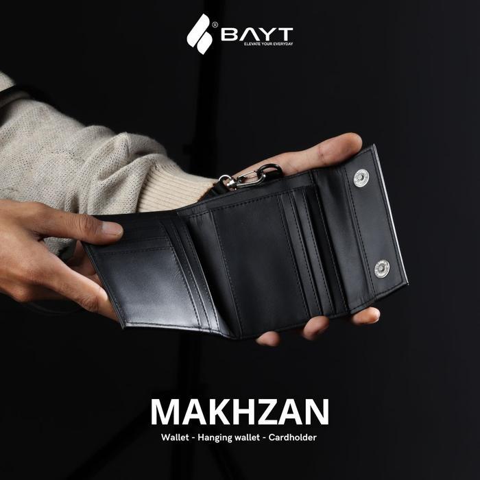 TERBARU BAYT Dompet pria MAKHZAN dompet kartu kulit hanging wallet uang
