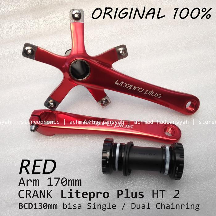 ORIGINAL LitePro Plus Crank Hollowtech II BISA untuk Single juga Dual