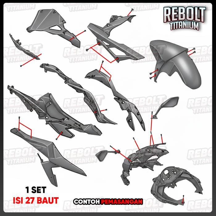 Baut Titanium Full Set Body Zx25R Gr5 Rebolt