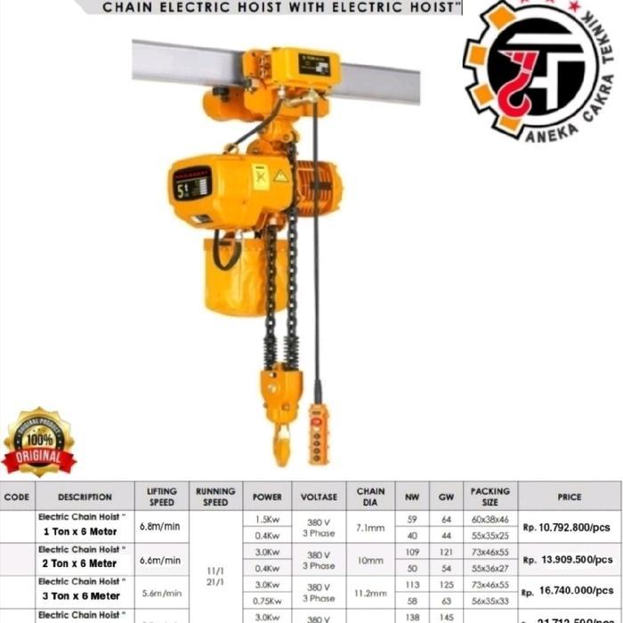 Electric Chain Hoist 1 Ton X 6 Meter 380V (plus Trolly)TOKYO LIFT