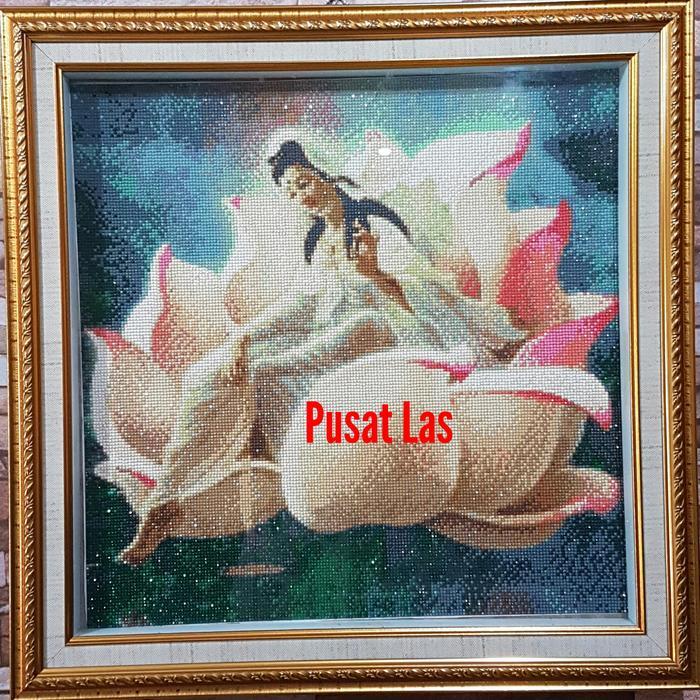 SUDAH JADI Lukisan Diamond Painting DEWI Kwan Im Guan Yin + Bingkai