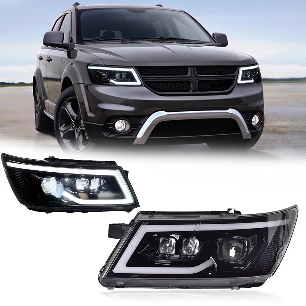 LED HeadLights For DODGE JOURNEY FIAT FREEMONT 09-19 Full Led DRL Car Head Lamp Assembly Signal