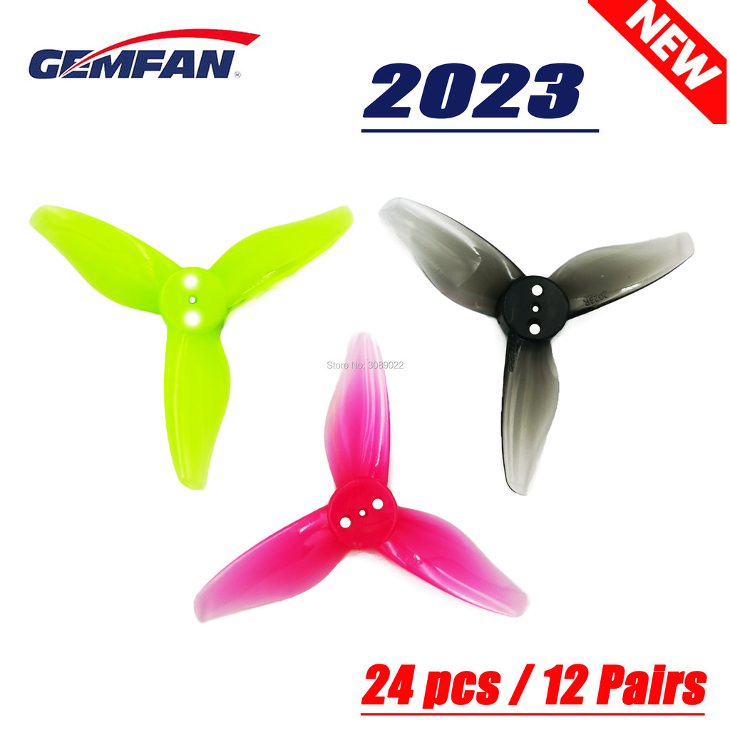24 pcs 12Pairs Gemfan Hurricane 2023 2 Inch 3-Blade Propeller 3