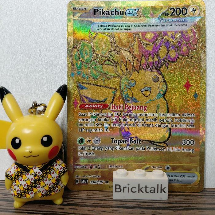 Pikachu EX SV8a 236/187 UR Kilat Mengkilap, Kilat Rasi Trading Card Game Indonesia