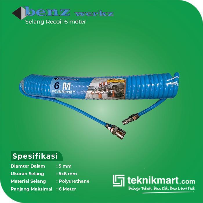 Termurah Selang Kompresor Recoil Hose 6M Dari Benz Workz