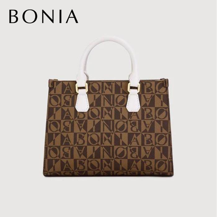 TERLENGKAP Bonia - Lita Monogram Small Satchel Bag White