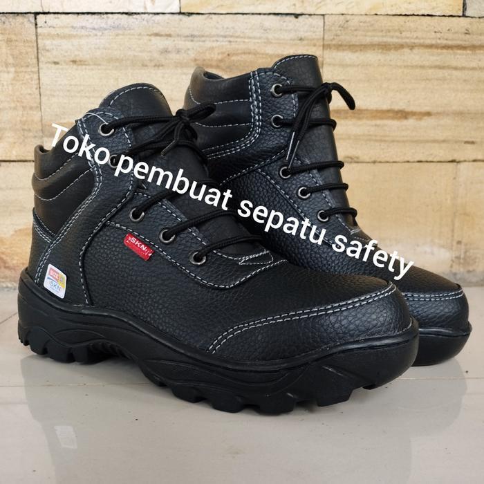 Sepatu Safety Kulit Ujung Besi Terlaris Keselamatan Kerja Pabrik Proyek Berkualitas King Skn Shoes