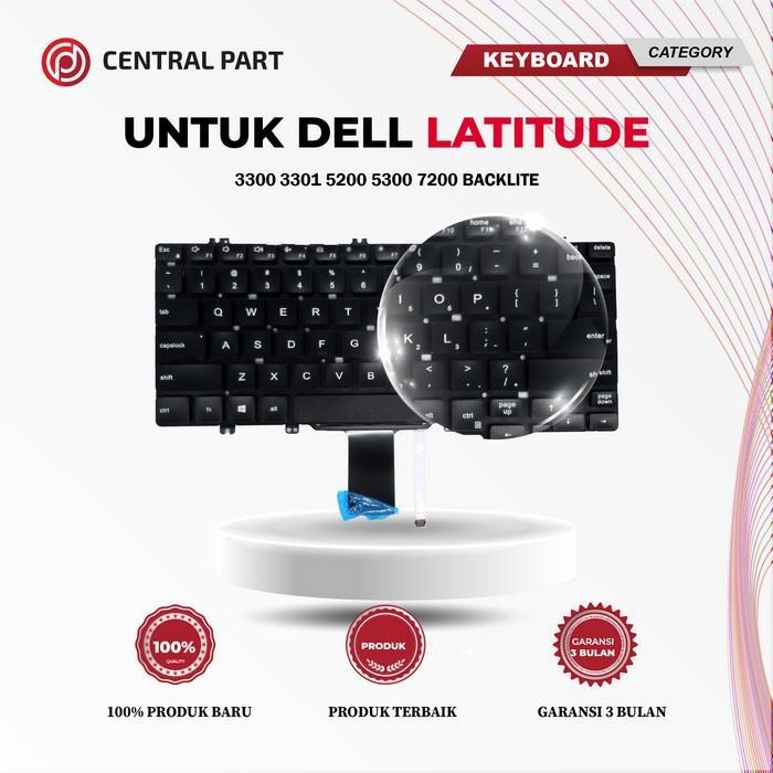 KEYBOARD UNTUK DELL LATITUDE 3300 3301 5200 5300 7200 7300 BACKLITE MURAH