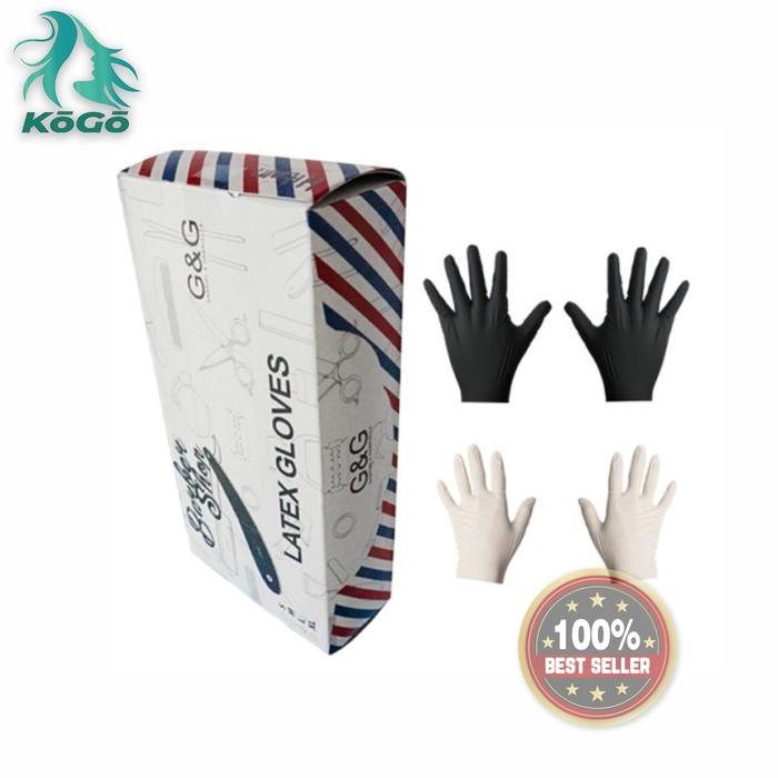 SARUNG TANGAN HAND GLOVE BARBER SHOP LATEX KARET HITAM 1 BOX