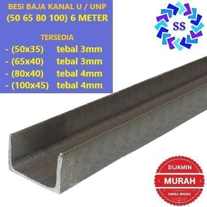 BESI BAJA KANAL U / UNP (50 65 80 100) 6 METER