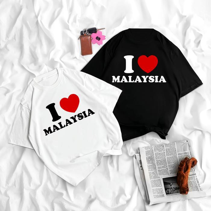KAOS I LOVE MALAYSIA PREMIUM UKURAN S-XXL / ATASAN / BAJU / T-SHIRT / TUMBLR TEE / PRIA / WANITA /