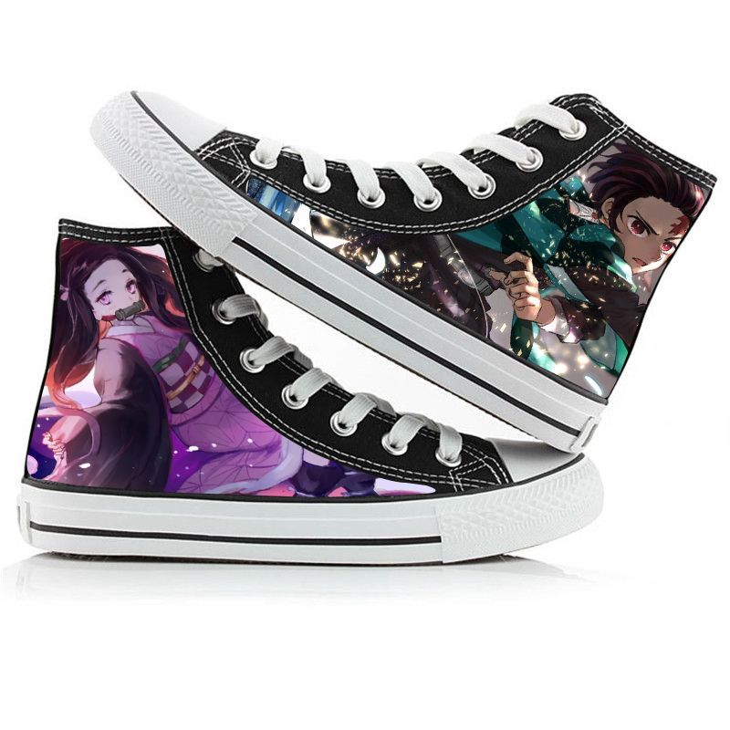 Demon Slayer Anime Canvas Shoes Casual Shoes High Top Sneaker Boys Girls Studebts Kawaii