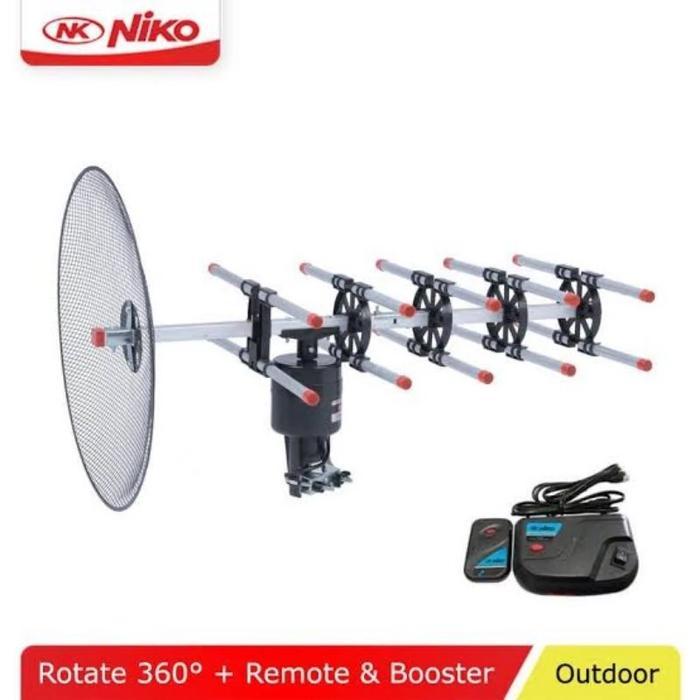 Niko NK880 Antena TV Tabung Digital Remote Indoor Outdoor Super Jernih BONUS Kabel Antena 10 Meter