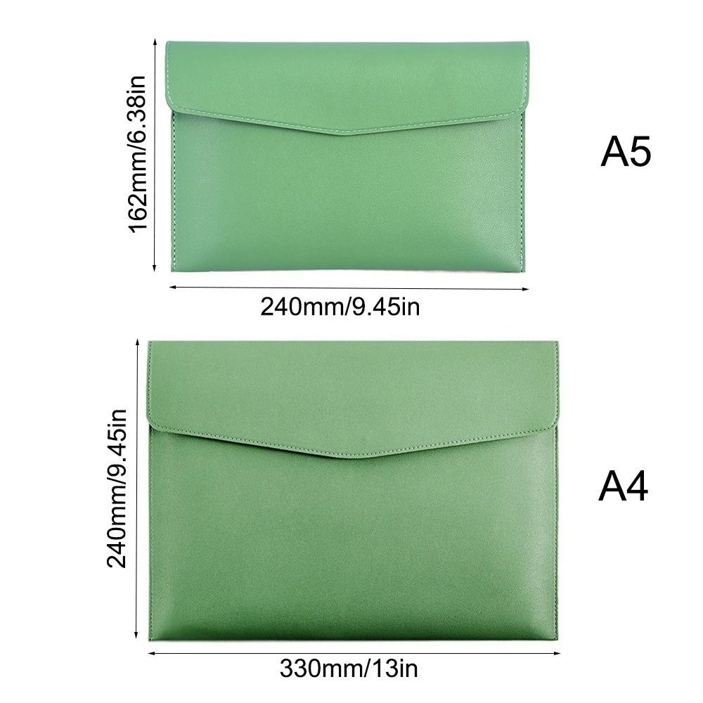 Stationery Dustproof Leather Leather Document Pouch Large Capacity A4 A5 Leather File Folder
