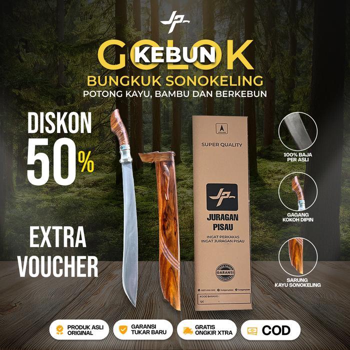 Juragan Pisau Golok Parang kebun Baja Per Asli Sup9 Super Tajam dan Kuat Tebas Kayu Bambu Pohon