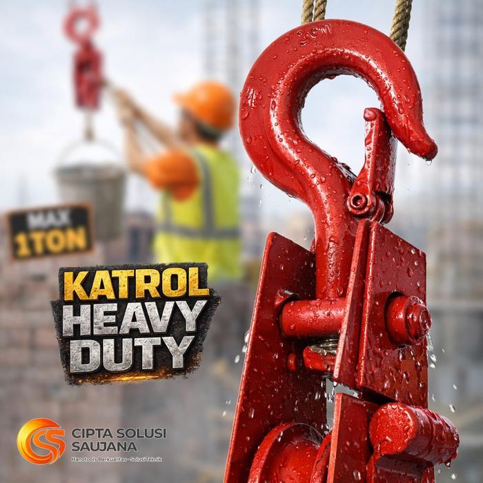 1 Ton Katrol Bangunan Besi Heavy Duty 1 Ton Katrol Derek Manual Kuat untuk Angkat Timba Cor Sumur &